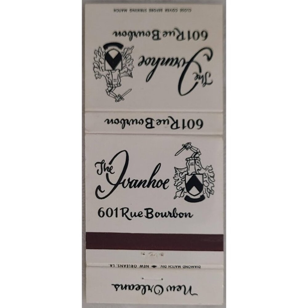 Vintage Matchbook Cover The Ivanhoe Restaurant New Orleans LA - Picture 2 of 4